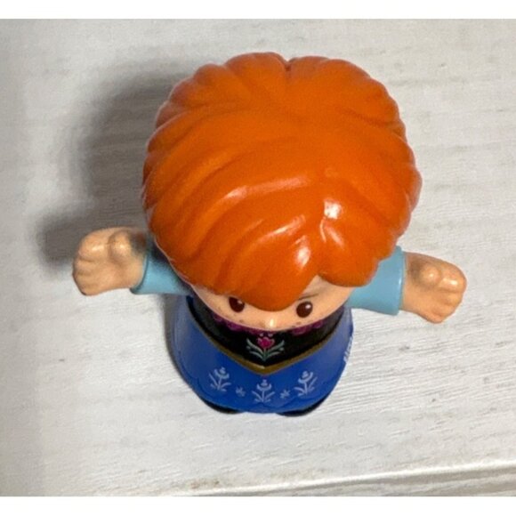 Fisher-Price Little People Anna Figure Frozen 2019 Orange Hair Braids Blue Dress - Picture 5 of 7